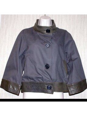 Mike & Chris canvas & leather cropped jacket